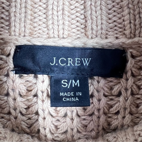 JCREW Heavy Knit Turtleneck Short Sleeve Sweater Cotton Poncho - Picture 3 of 11